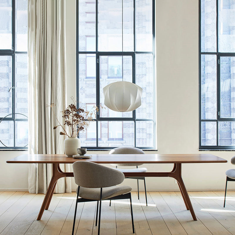 Modern Rectangular Walnut Brown Dining Table with 4 Solid Wood Legs Clearhalo 'Dining Tables & Seating' 'Dining Tables' 'dining_table' 'furn' 'furn_dining_table' 'Furniture' 'Kitchen & Dining Furniture' 7883066