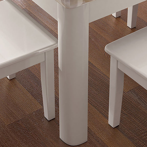 5/7 Piece Faux Marble Top Rectangle Shape Dining Room Furniture Set Clearhalo 'Dining Room Sets' 'Dining Tables & Seating' 'dining_room_set' 'furn' 'furn_dining_room_set' 'Furniture' 'Kitchen & Dining Furniture' 7883177