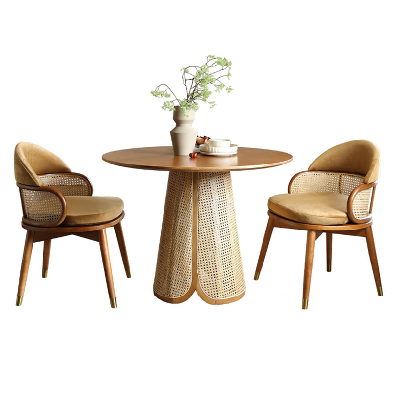 Zeitgenössischer Massivholz Top -Sockel Esstisch für Zuhause