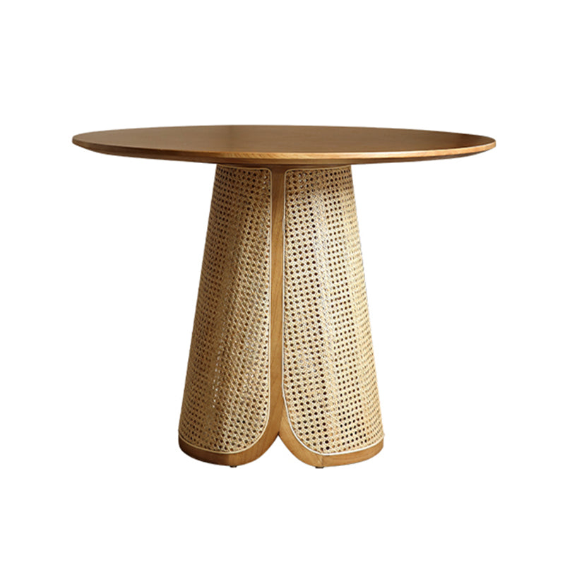 Zeitgenössischer Massivholz Top -Sockel Esstisch für Zuhause