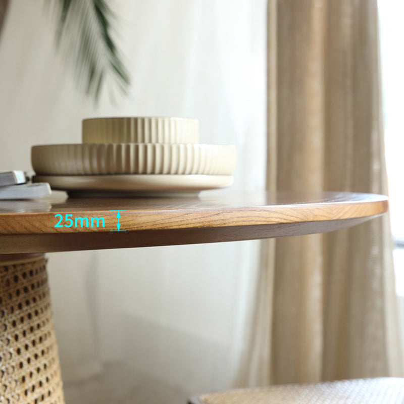 Eigentijdse massief houten top voetstuk eettafel ingesteld voor thuis