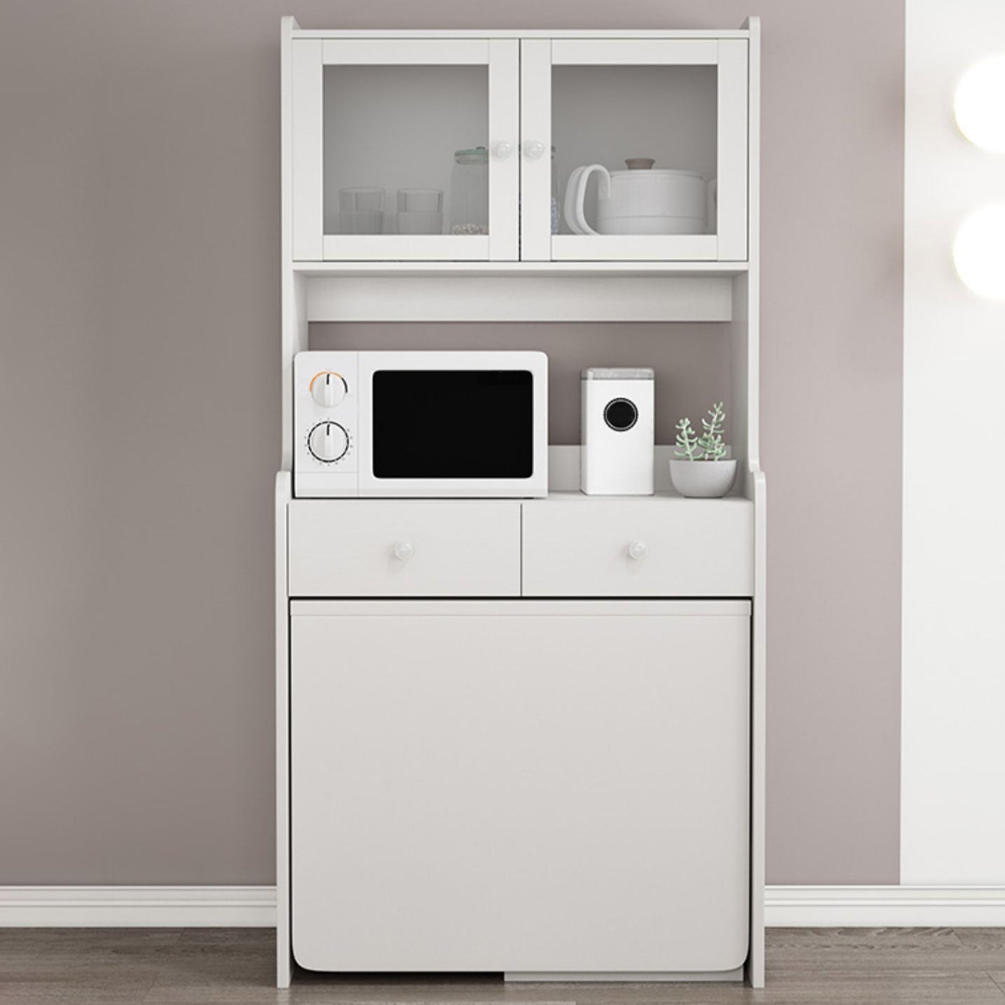 1/3 pezzo di rettangolo a forma di pranzo mobili set in bianco