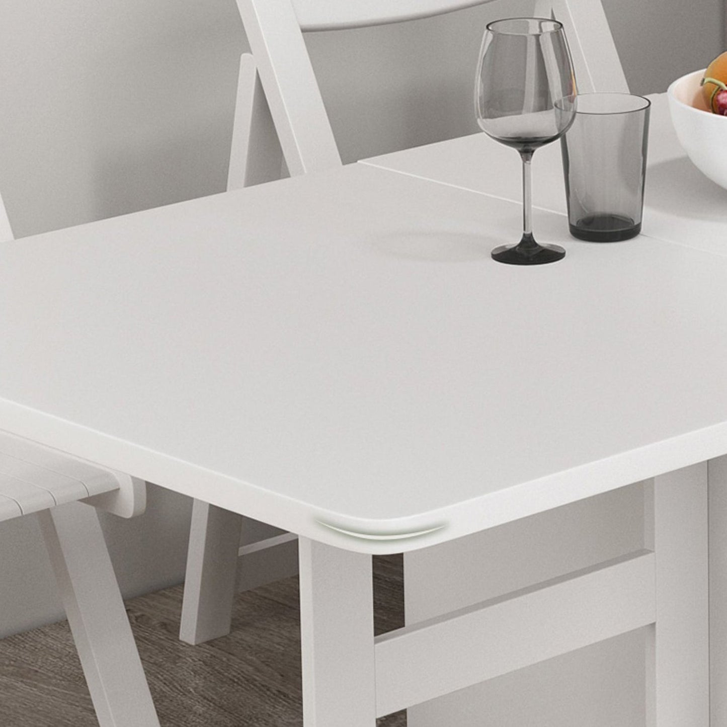 1/3 pezzo di rettangolo a forma di pranzo mobili set in bianco