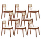 Matte Finish Contemporary Oak Wood Dining Chair for Living Room
