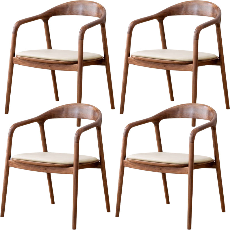Contemporary Wood Dining Open Back Arm Chair(Set of 1/2/4/6/8) Upholstered Chair(s) 4 Piece Set Clearhalo 'Dining Chairs' 'Dining Tables & Seating' 'dining_chair' 'furn' 'furn_dining_chair' 'Furniture' 'Kitchen & Dining Furniture' 7883406