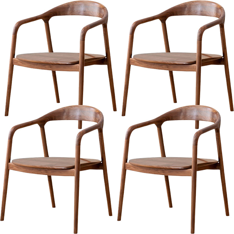 Contemporary Wood Dining Open Back Arm Chair(Set of 1/2/4/6/8) Non-Upholstered Chair(s) 4 Piece Set Clearhalo 'Dining Chairs' 'Dining Tables & Seating' 'dining_chair' 'furn' 'furn_dining_chair' 'Furniture' 'Kitchen & Dining Furniture' 7883416