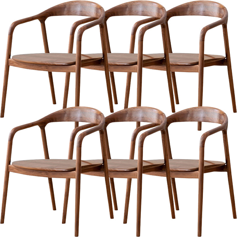 Contemporary Wood Dining Open Back Arm Chair(Set of 1/2/4/6/8) Non-Upholstered Chair(s) 6 Piece Set Clearhalo 'Dining Chairs' 'Dining Tables & Seating' 'dining_chair' 'furn' 'furn_dining_chair' 'Furniture' 'Kitchen & Dining Furniture' 7883419