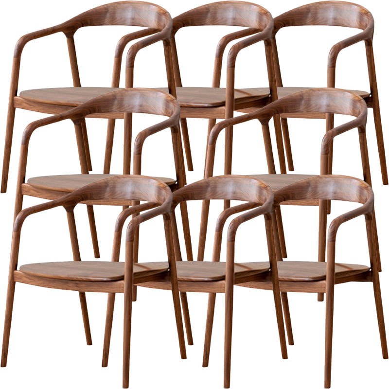 Contemporary Wood Dining Open Back Arm Chair(Set of 1/2/4/6/8) Non-Upholstered Chair(s) 8 Piece Set Clearhalo 'Dining Chairs' 'Dining Tables & Seating' 'dining_chair' 'furn' 'furn_dining_chair' 'Furniture' 'Kitchen & Dining Furniture' 7883420