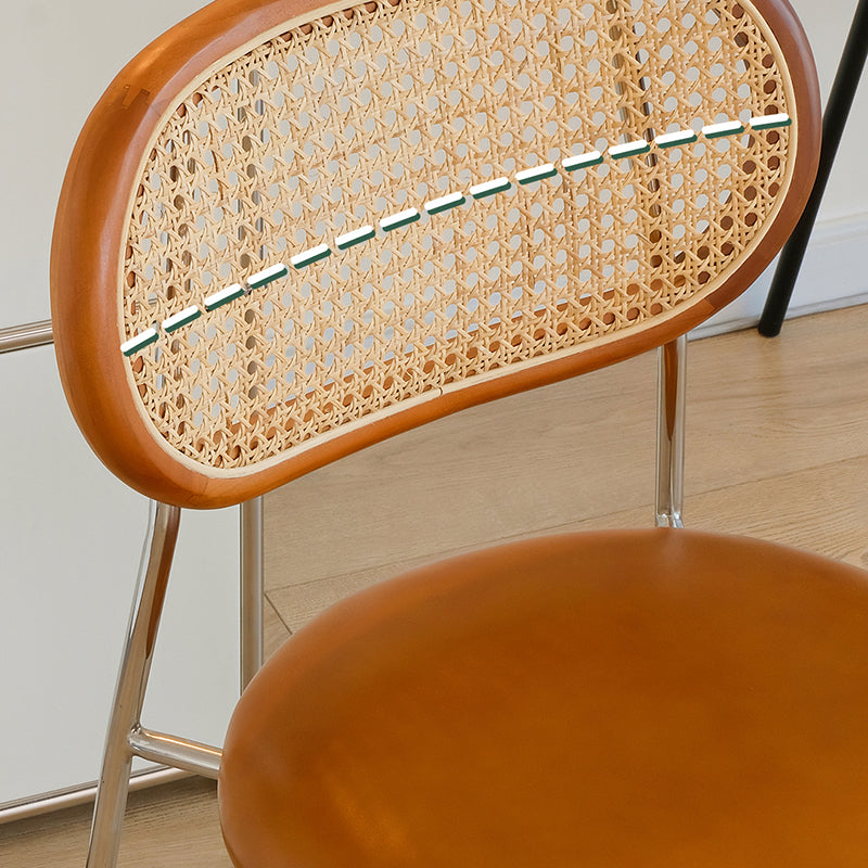 Polished Finish Faux Leather Dining Chair with Metal Legs for Kitchen Clearhalo 'Dining Chairs' 'Dining Tables & Seating' 'dining_chair' 'furn' 'furn_dining_chair' 'Furniture' 'Kitchen & Dining Furniture' 7883541