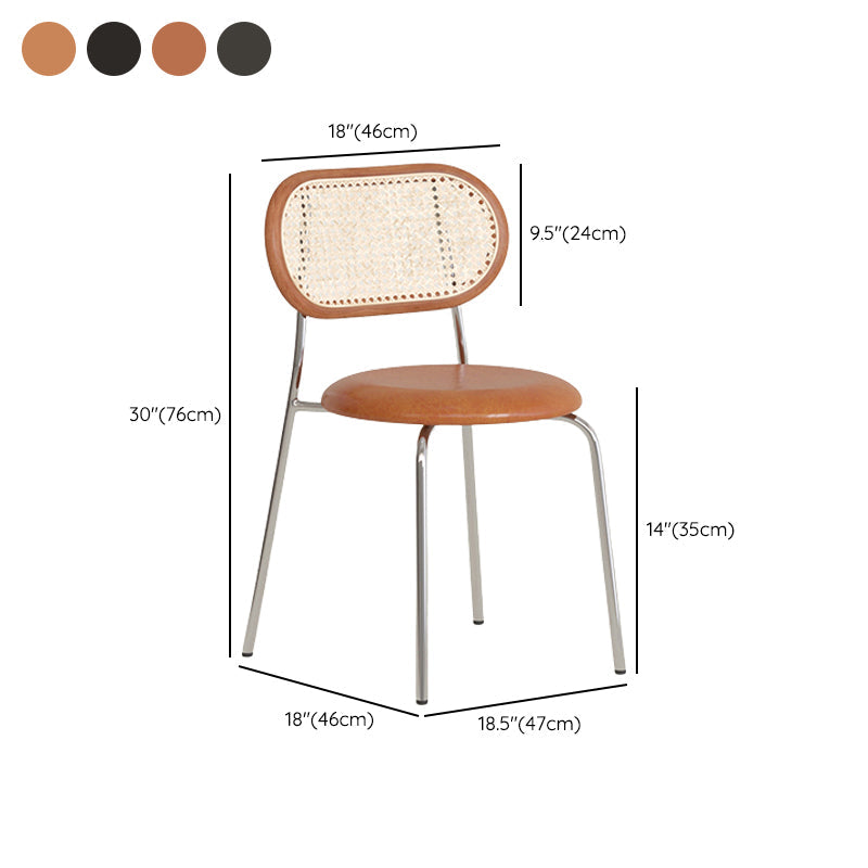 Polished Finish Faux Leather Dining Chair with Metal Legs for Kitchen Clearhalo 'Dining Chairs' 'Dining Tables & Seating' 'dining_chair' 'furn' 'furn_dining_chair' 'Furniture' 'Kitchen & Dining Furniture' 7883559