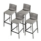Contemporary Metal Legs Faux Leather Upholstered Living Room Bar Stool Grey 4 Piece Set Clearhalo 'Bar Furniture' 'Bar Stools' 'bar_stools' 'furn' 'furn_bar_stools' 'Furniture' 'Kitchen & Dining Furniture' 7883921