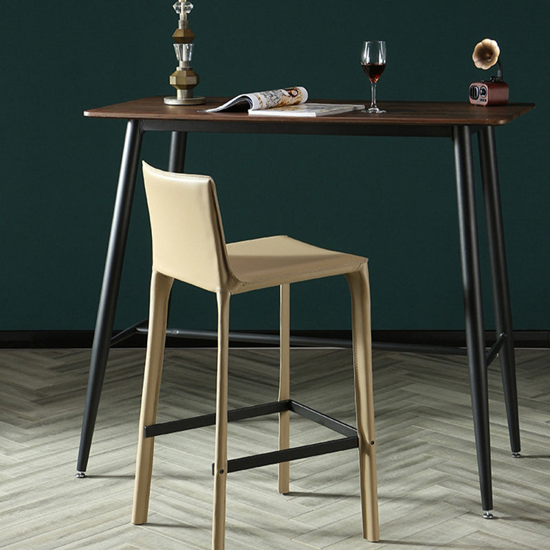 Contemporary Metal Legs Faux Leather Upholstered Living Room Bar Stool Clearhalo 'Bar Furniture' 'Bar Stools' 'bar_stools' 'furn' 'furn_bar_stools' 'Furniture' 'Kitchen & Dining Furniture' 7883924