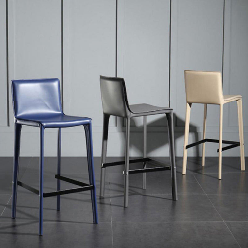 Contemporary Metal Legs Faux Leather Upholstered Living Room Bar Stool Clearhalo 'Bar Furniture' 'Bar Stools' 'bar_stools' 'furn' 'furn_bar_stools' 'Furniture' 'Kitchen & Dining Furniture' 7883926