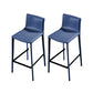 Contemporary Metal Legs Faux Leather Upholstered Living Room Bar Stool Blue 2 Piece Set Clearhalo 'Bar Furniture' 'Bar Stools' 'bar_stools' 'furn' 'furn_bar_stools' 'Furniture' 'Kitchen & Dining Furniture' 7883927