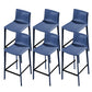 Contemporary Metal Legs Faux Leather Upholstered Living Room Bar Stool Blue 6 Piece Set Clearhalo 'Bar Furniture' 'Bar Stools' 'bar_stools' 'furn' 'furn_bar_stools' 'Furniture' 'Kitchen & Dining Furniture' 7883931