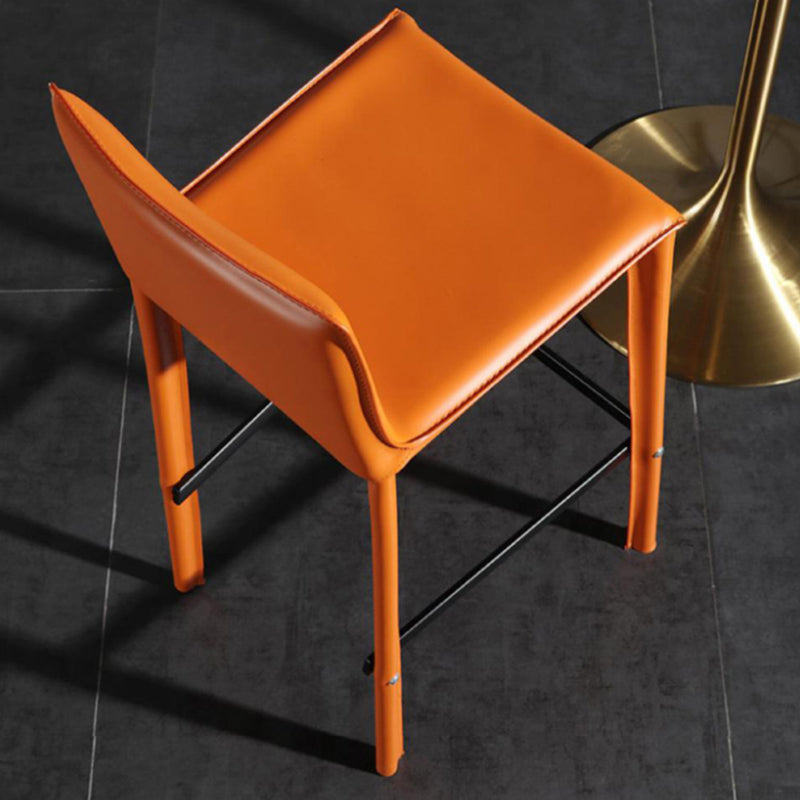 Contemporary Metal Legs Faux Leather Upholstered Living Room Bar Stool Clearhalo 'Bar Furniture' 'Bar Stools' 'bar_stools' 'furn' 'furn_bar_stools' 'Furniture' 'Kitchen & Dining Furniture' 7883937