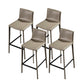 Contemporary Metal Legs Faux Leather Upholstered Living Room Bar Stool Khaki 4 Piece Set Clearhalo 'Bar Furniture' 'Bar Stools' 'bar_stools' 'furn' 'furn_bar_stools' 'Furniture' 'Kitchen & Dining Furniture' 7883938