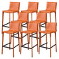 Contemporary Metal Legs Faux Leather Upholstered Living Room Bar Stool Orange 8 Piece Set Clearhalo 'Bar Furniture' 'Bar Stools' 'bar_stools' 'furn' 'furn_bar_stools' 'Furniture' 'Kitchen & Dining Furniture' 7883944