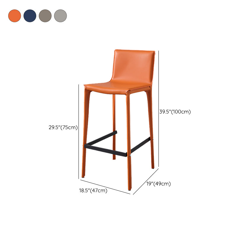 Contemporary Metal Legs Faux Leather Upholstered Living Room Bar Stool Clearhalo 'Bar Furniture' 'Bar Stools' 'bar_stools' 'furn' 'furn_bar_stools' 'Furniture' 'Kitchen & Dining Furniture' 7883945
