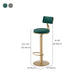 Glam Armless Counter Height Stools with Footrest for Restaurant