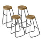 Modern Backless Counter Height Stools with Metal and Solid Wood