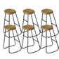 Modern Backless Counter Height Stools with Metal and Solid Wood