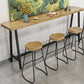 Modern Backless Counter Height Stools with Metal and Solid Wood