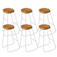 Modern Backless Counter Height Stools with Metal and Solid Wood