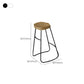 Modern Backless Counter Height Stools with Metal and Solid Wood
