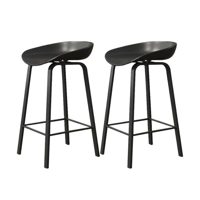 Indoor Contemporary Plastic Bucket Seat Bar Stool with Footrest Black 2 Piece Set Clearhalo 'Bar Furniture' 'Bar Stools' 'bar_stools' 'furn' 'furn_bar_stools' 'Furniture' 'Kitchen & Dining Furniture' 7883982