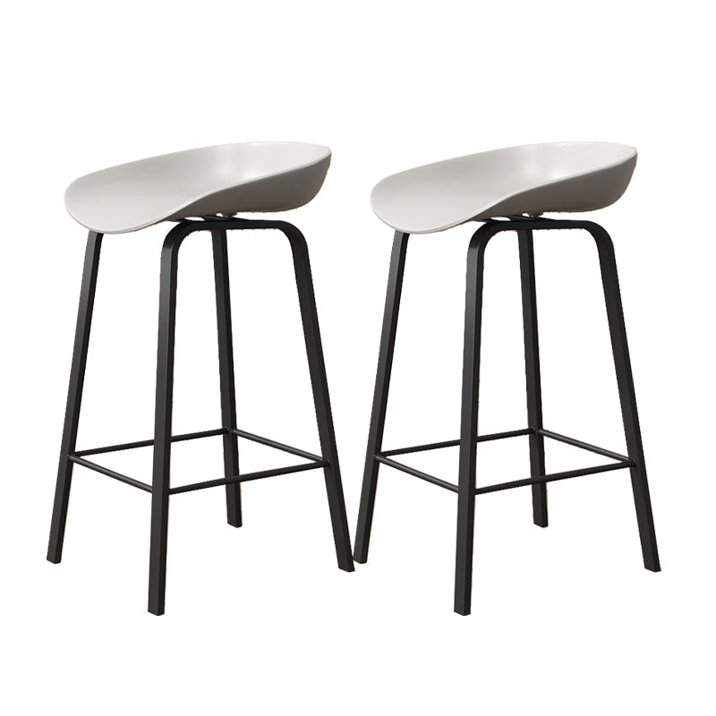 Indoor Contemporary Plastic Bucket Seat Bar Stool with Footrest Grey 2 Piece Set Clearhalo 'Bar Furniture' 'Bar Stools' 'bar_stools' 'furn' 'furn_bar_stools' 'Furniture' 'Kitchen & Dining Furniture' 7883993