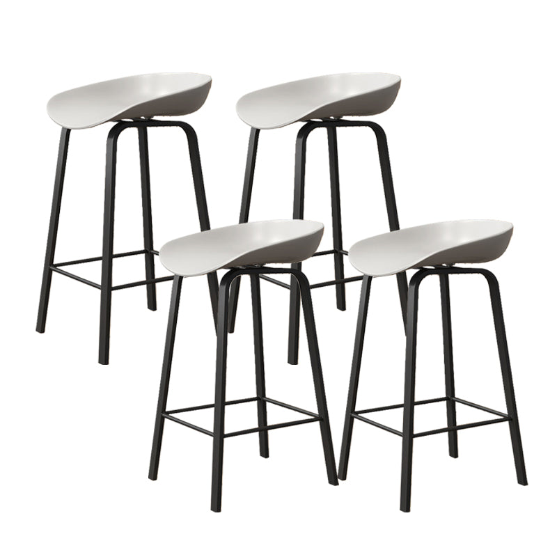 Indoor Contemporary Plastic Bucket Seat Bar Stool with Footrest Grey 4 Piece Set Clearhalo 'Bar Furniture' 'Bar Stools' 'bar_stools' 'furn' 'furn_bar_stools' 'Furniture' 'Kitchen & Dining Furniture' 7883995