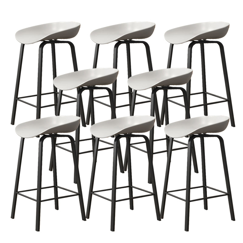 Indoor Contemporary Plastic Bucket Seat Bar Stool with Footrest Grey 8 Piece Set Clearhalo 'Bar Furniture' 'Bar Stools' 'bar_stools' 'furn' 'furn_bar_stools' 'Furniture' 'Kitchen & Dining Furniture' 7883998