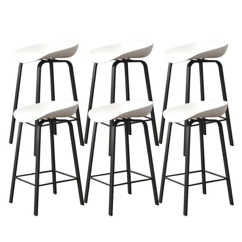 Indoor Contemporary Plastic Bucket Seat Bar Stool with Footrest White 6 Piece Set Clearhalo 'Bar Furniture' 'Bar Stools' 'bar_stools' 'furn' 'furn_bar_stools' 'Furniture' 'Kitchen & Dining Furniture' 7884003