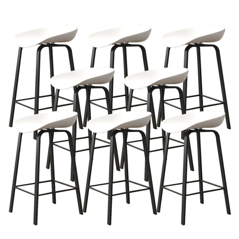 Indoor Contemporary Plastic Bucket Seat Bar Stool with Footrest White 8 Piece Set Clearhalo 'Bar Furniture' 'Bar Stools' 'bar_stools' 'furn' 'furn_bar_stools' 'Furniture' 'Kitchen & Dining Furniture' 7884004