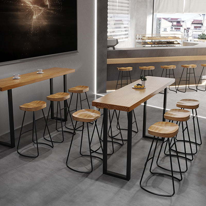 Modern Solid Wood Counter Height Stools with Footrest for Restaurant ...