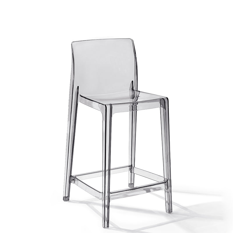 Contemporary Plastic Low Back Indoor Bar Stool with Footrest