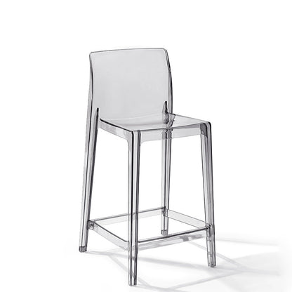 Tabouret de bar intérieur à dos bas en plastique contemporain avec repose-pieds