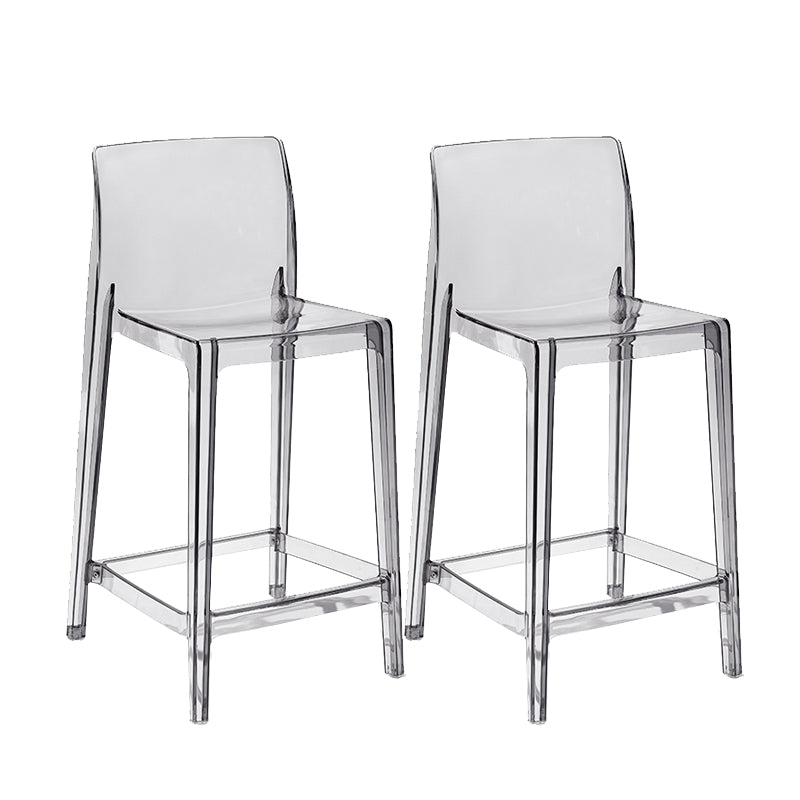 Contemporary Plastic Low Back Indoor Bar Stool with Footrest