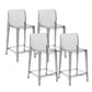 Contemporary Plastic Low Back Indoor Bar Stool with Footrest