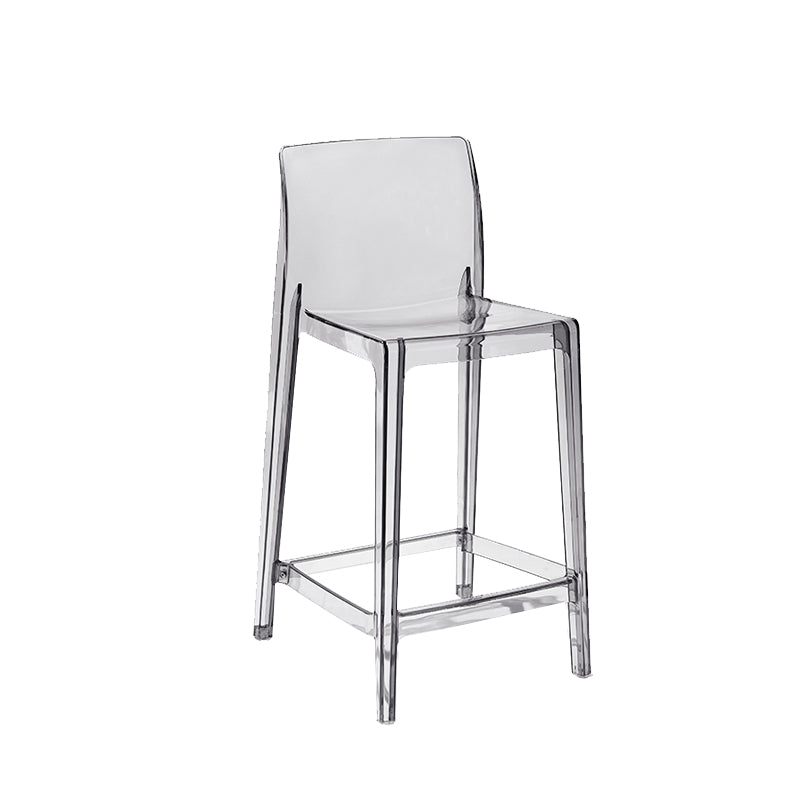 Tabouret de bar intérieur à dos bas en plastique contemporain avec repose-pieds