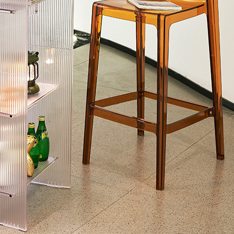 Tabouret de bar intérieur à dos bas en plastique contemporain avec repose-pieds