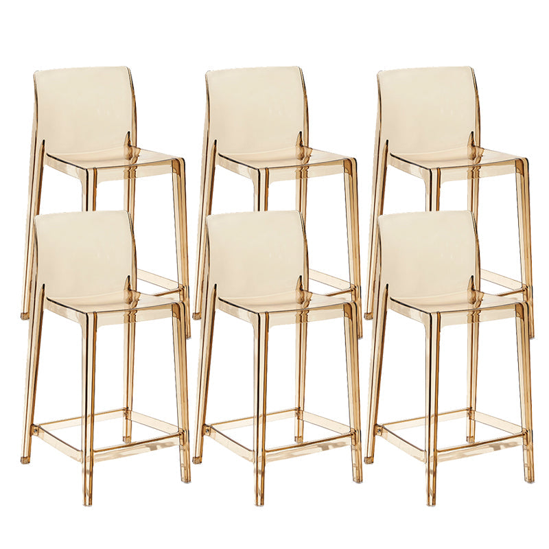 Tabouret de bar intérieur à dos bas en plastique contemporain avec repose-pieds
