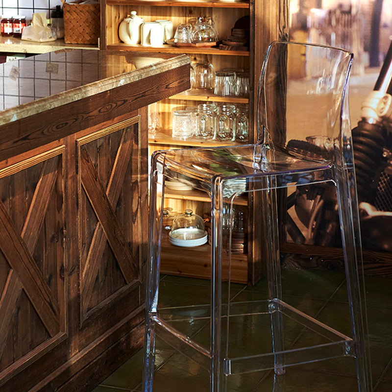 Sgabello da bar per interni in plastica di plastica contemporanea con poggiapiedi