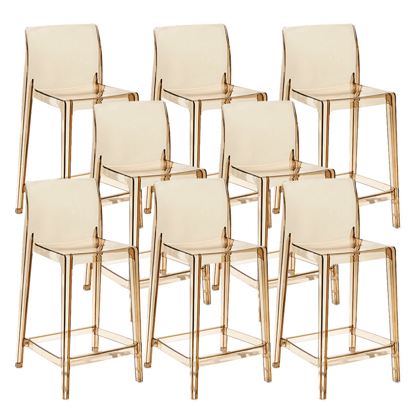 Tabouret de bar intérieur à dos bas en plastique contemporain avec repose-pieds