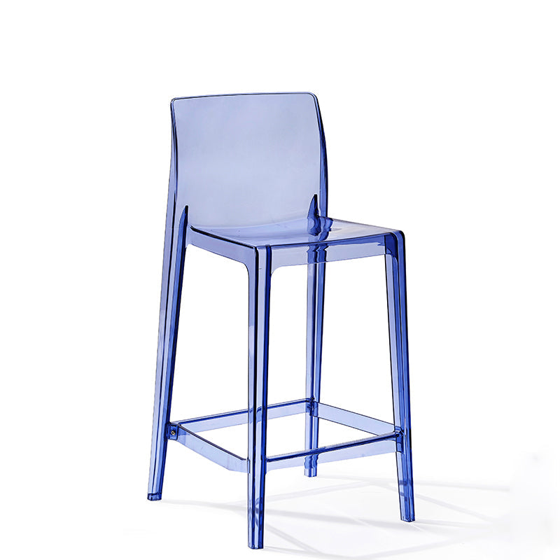 Tabouret de bar intérieur à dos bas en plastique contemporain avec repose-pieds