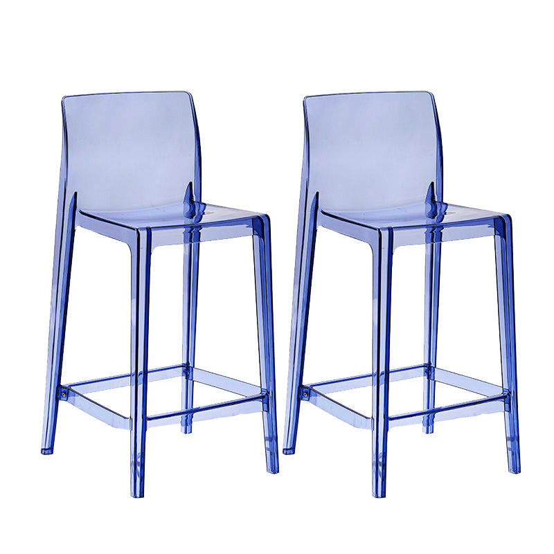 Contemporary Plastic Low Back Indoor Bar Stool with Footrest