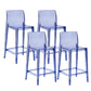 Contemporary Plastic Low Back Indoor Bar Stool with Footrest