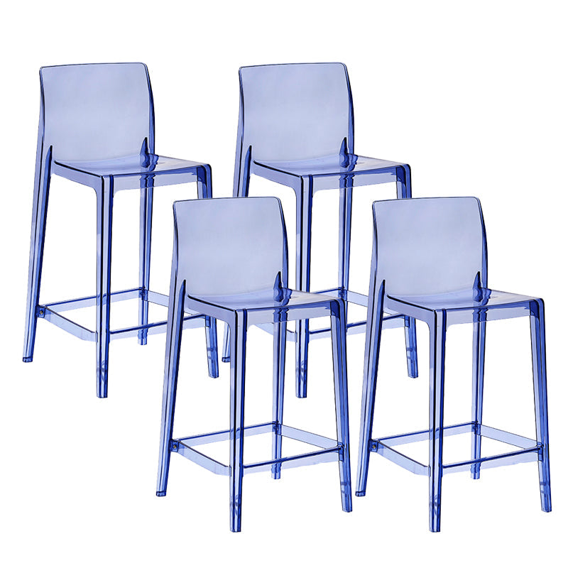 Contemporary Plastic Low Back Indoor Bar Stool with Footrest