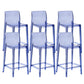 Contemporary Plastic Low Back Indoor Bar Stool with Footrest
